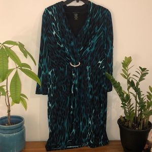 Leopard print below the knee dress